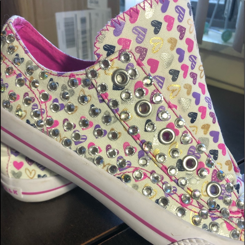 Girls bling’d gym shoes